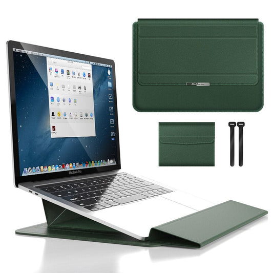 3-in-1 Waterproof Laptop Sleeve with Shock-Resistant Design and Accessory Storage - Elegant MacBook Case for Travel and Office-1
