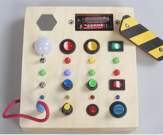 Montessori Busy Board with Lights and Switches 0