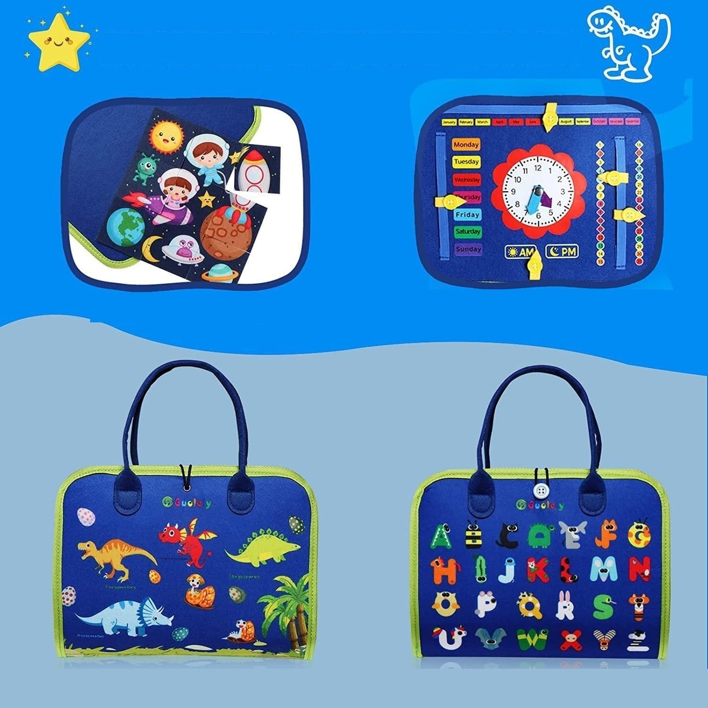 Montessori Educational Book for Kids – Interactive Felt Learning Tool for Motor Skills Development 2