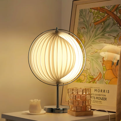 SpinAura – Elegant Chrome Desk Lamp