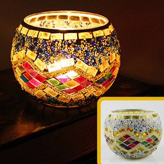 MosaicGlow | Elegant Handcrafted Glass Tealight Holder 0