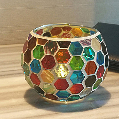 MosaicGlow | Elegant Handcrafted Glass Tealight Holder 11