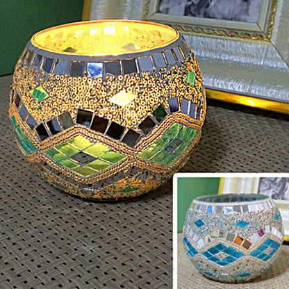 MosaicGlow | Elegant Handcrafted Glass Tealight Holder 23