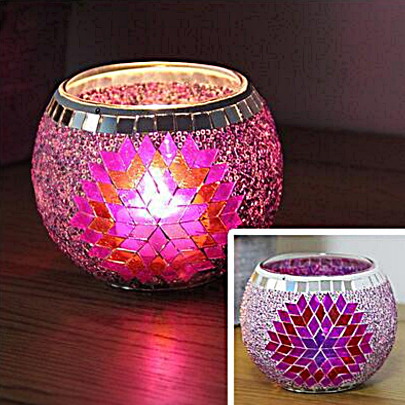 MosaicGlow | Elegant Handcrafted Glass Tealight Holder 25