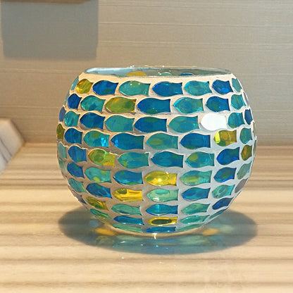 MosaicGlow | Elegant Handcrafted Glass Tealight Holder 27