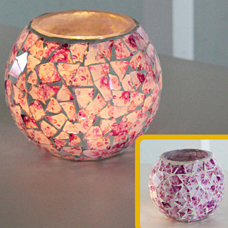 MosaicGlow | Elegant Handcrafted Glass Tealight Holder 3