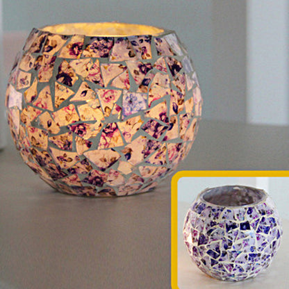MosaicGlow | Elegant Handcrafted Glass Tealight Holder 4