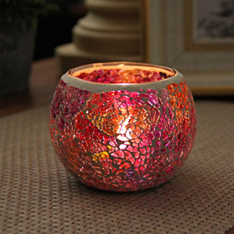 MosaicGlow | Elegant Handcrafted Glass Tealight Holder 7