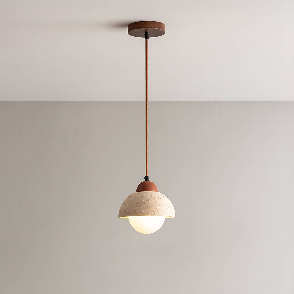 Mushroom stone pendant lamp 2