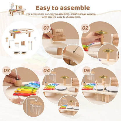 Musical Wooden Toy Set for Babies – Colorful Xylophone and Instruments for 12 Months and Up 7
