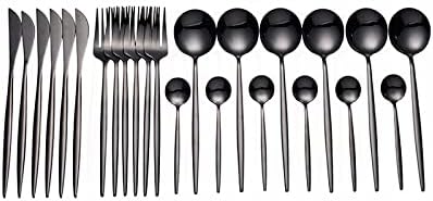 Napoli | Elegant Modern Black Stainless Steel Cutlery Set for Dining 0
