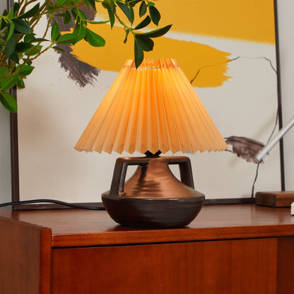 GentleNavia - Table Lamp with Elegant Pleated Shade and Soft Glow
