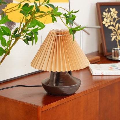 GentleNavia - Table Lamp with Elegant Pleated Shade and Soft Glow