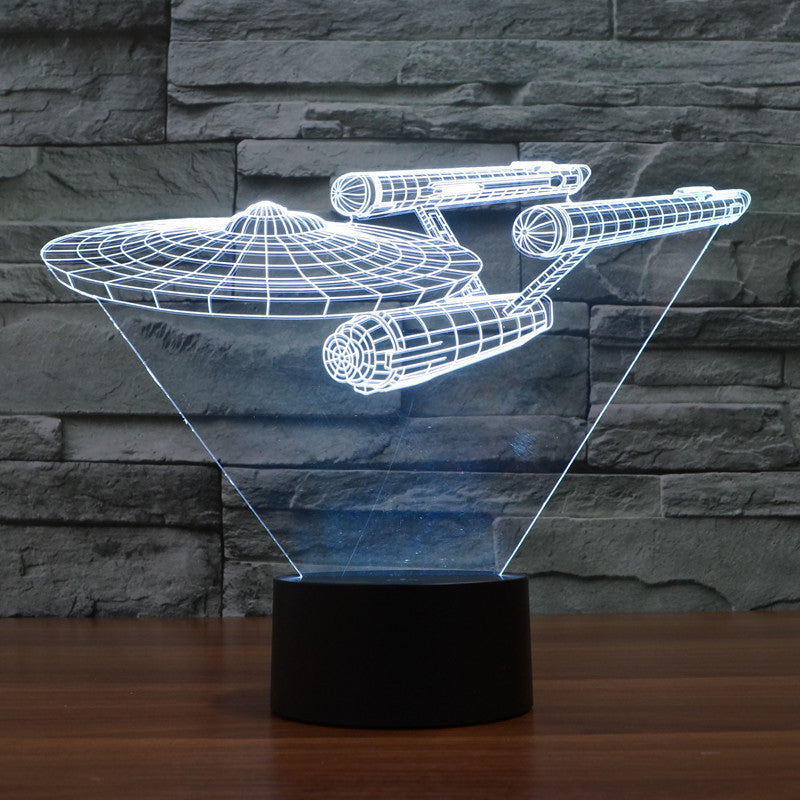 NebulaGlow | Vibrant 3D Optical Illusion LED Starship Lamp 3