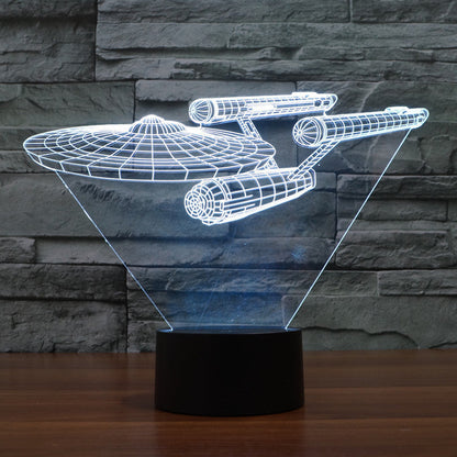 NebulaGlow | Vibrant 3D Optical Illusion LED Starship Lamp 3