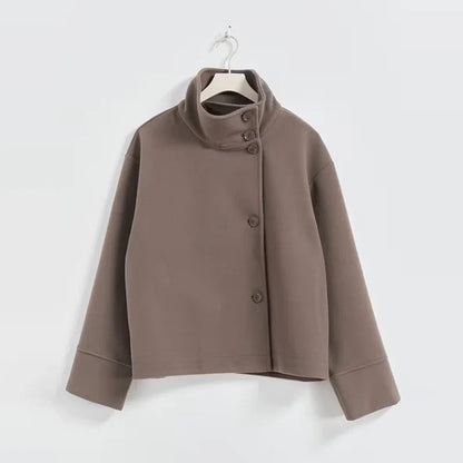 Norava | Chic Modern Short Women's Coat with Elegant Collar and Button Closure 4