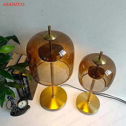 LumeMist - Elegant Gray Glass Lamp