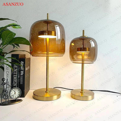 LumeMist - Elegant Gray Glass Lamp
