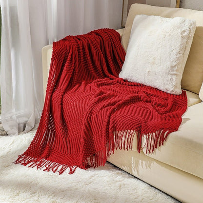 NordicWeave | Cozy Textured Knitted Throw Blanket for Sofa or Bed 10