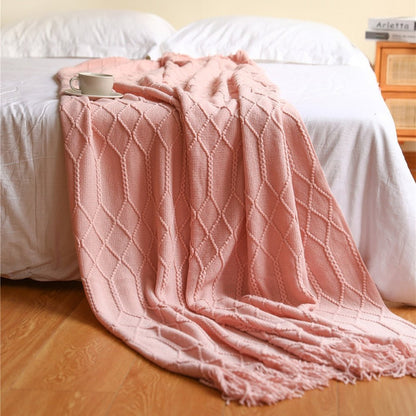 NordicWeave | Cozy Textured Knitted Throw Blanket for Sofa or Bed 11