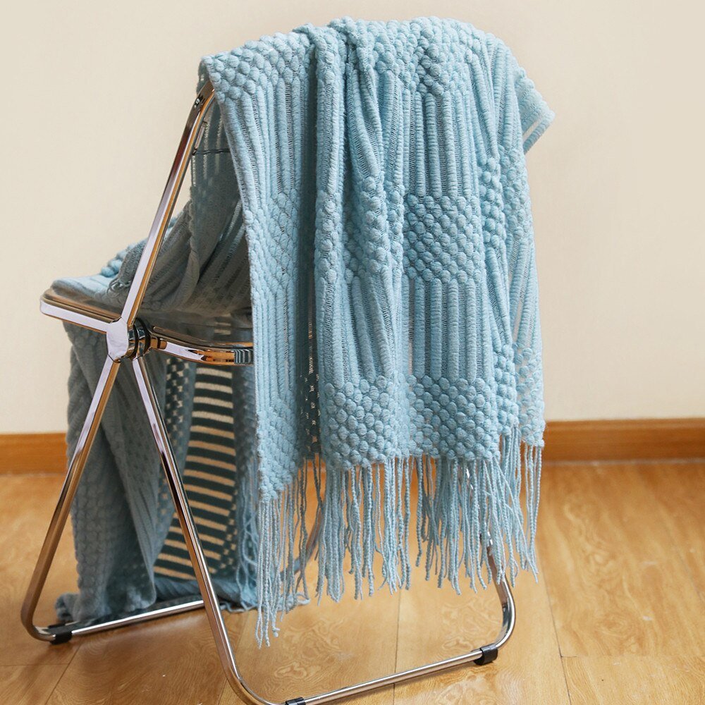 NordicWeave | Cozy Textured Knitted Throw Blanket for Sofa or Bed 13
