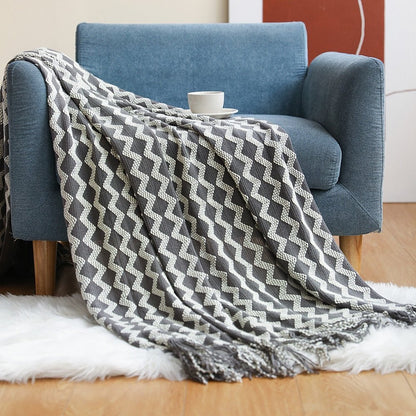 NordicWeave | Cozy Textured Knitted Throw Blanket for Sofa or Bed 17