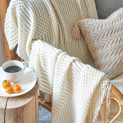 NordicWeave | Cozy Textured Knitted Throw Blanket for Sofa or Bed 2