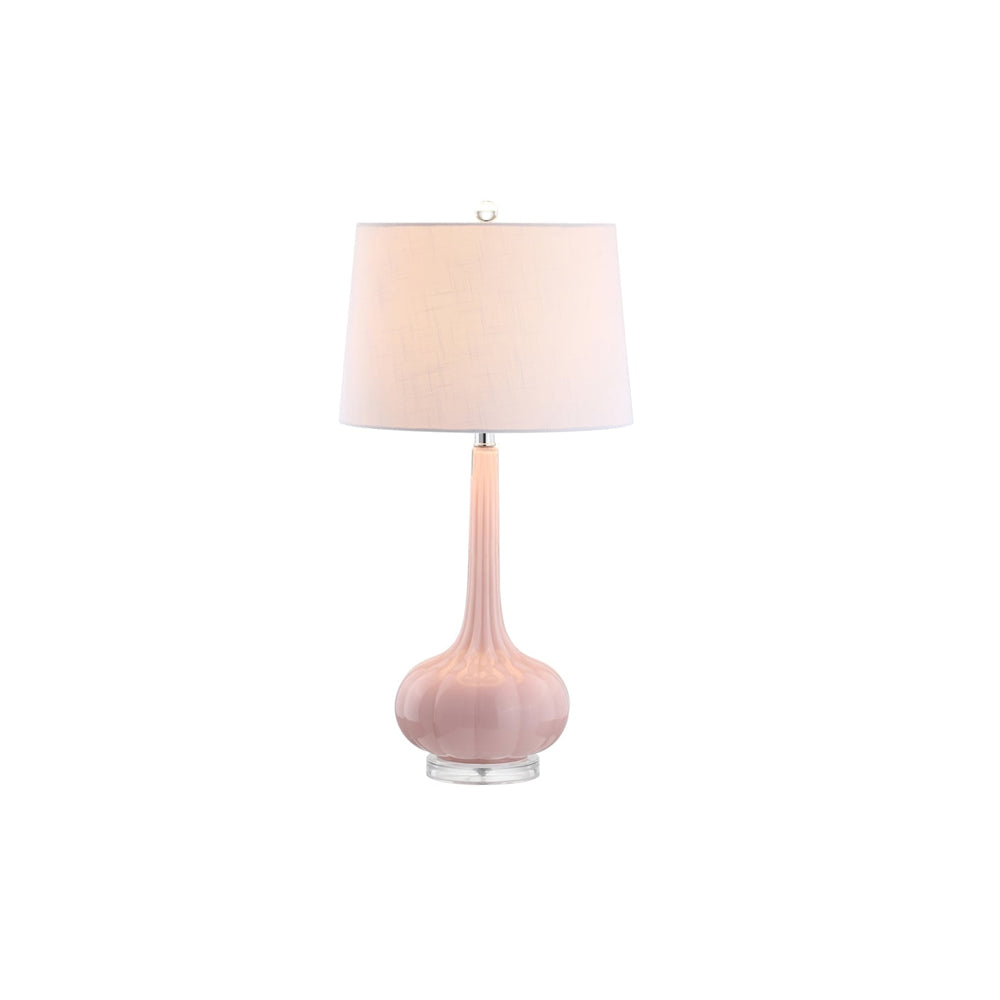 PureGlow – Lámpara de mesa de cerámica refinada con pantalla blanca suave