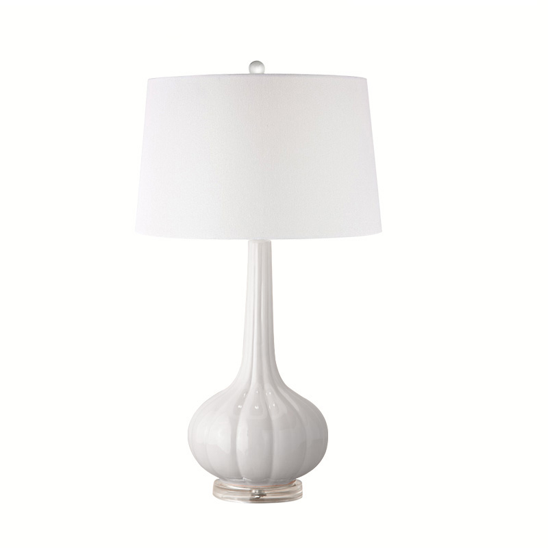 PureGlow – Lámpara de mesa de cerámica refinada con pantalla blanca suave