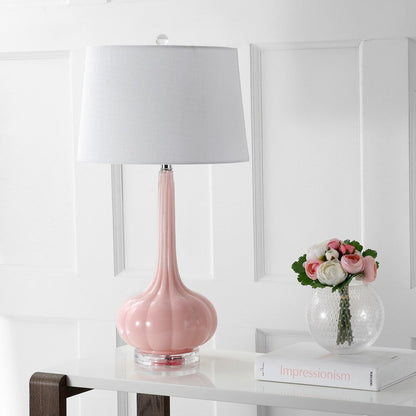 PureGlow – Lámpara de mesa de cerámica refinada con pantalla blanca suave