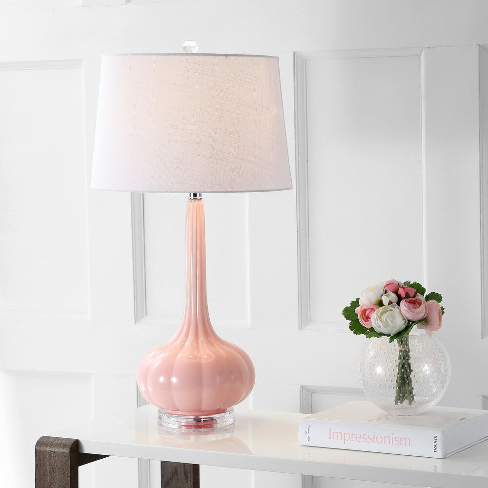 PureGlow – Lámpara de mesa de cerámica refinada con pantalla blanca suave