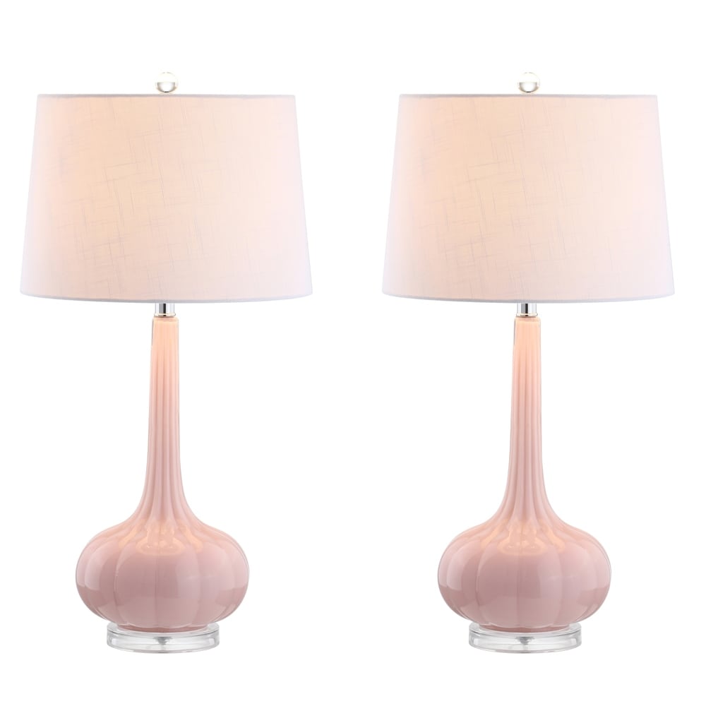 PureGlow – Lámpara de mesa de cerámica refinada con pantalla blanca suave