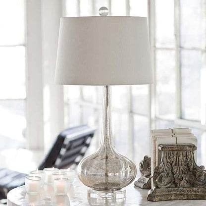 PureGlow – Lámpara de mesa de cerámica refinada con pantalla blanca suave