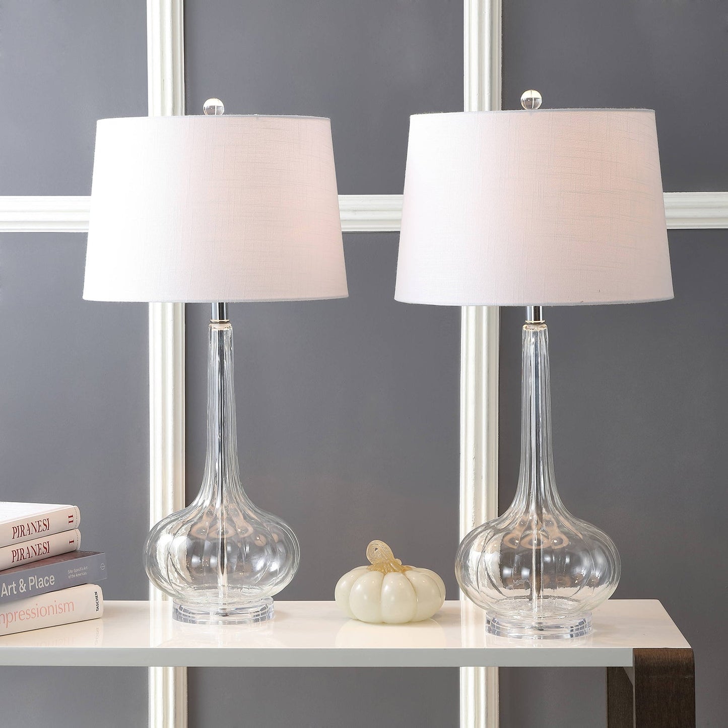 PureGlow – Lámpara de mesa de cerámica refinada con pantalla blanca suave