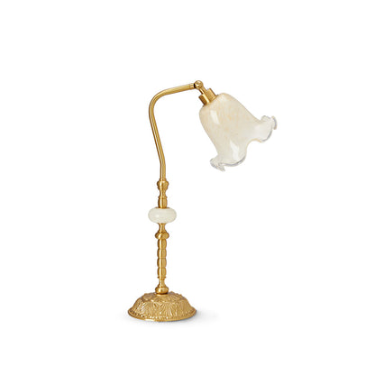 BrassAura – Lampada da Tavolo Floreale Vintage
