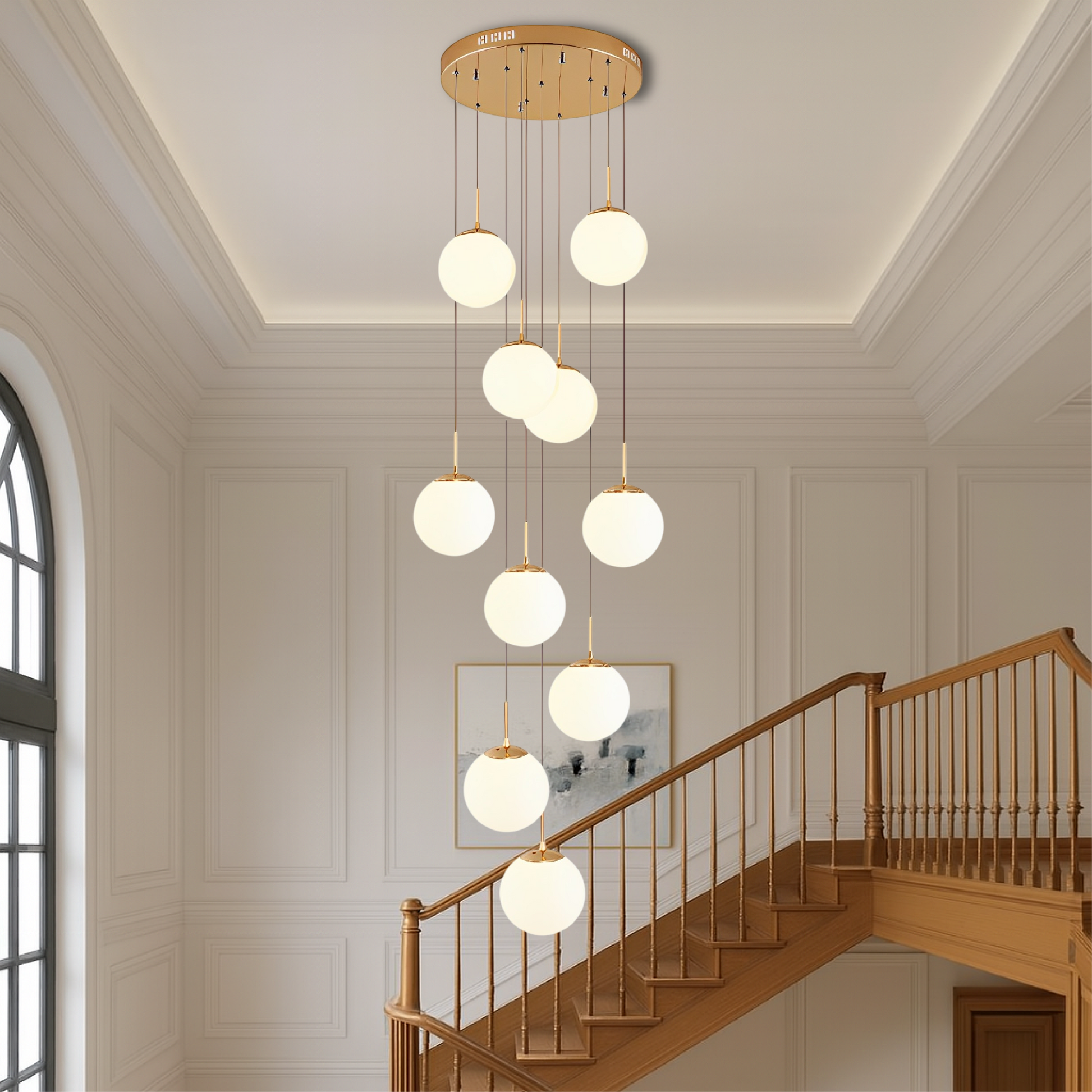 Nova Scandinavian staircase chandelier 0