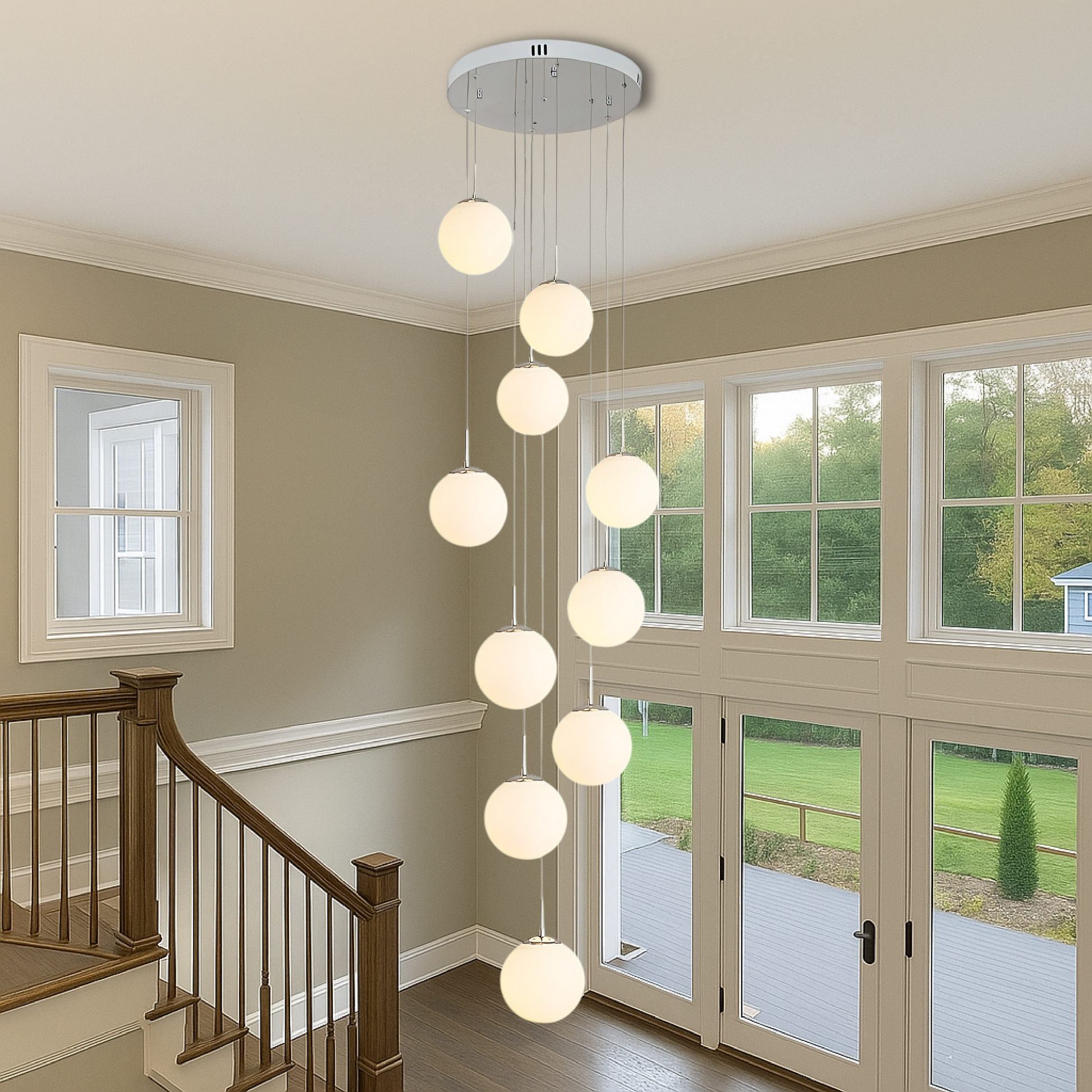 Nova Scandinavian staircase chandelier 2