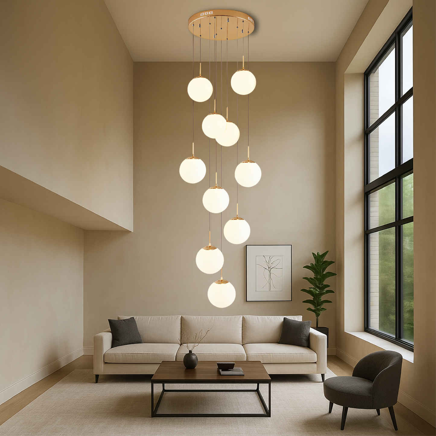Nova Scandinavian staircase chandelier 3