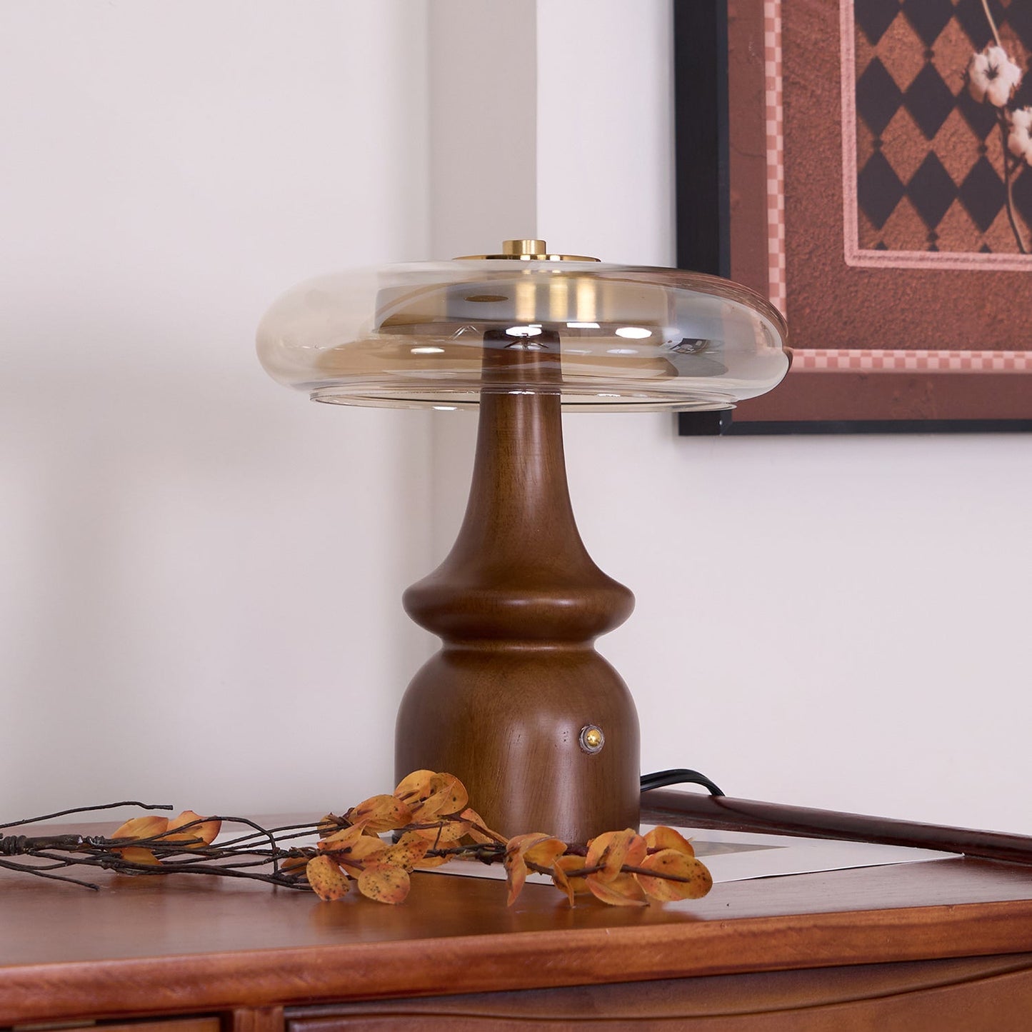 GlowSphere – Lampada d'accento moderna in ambra e fumo