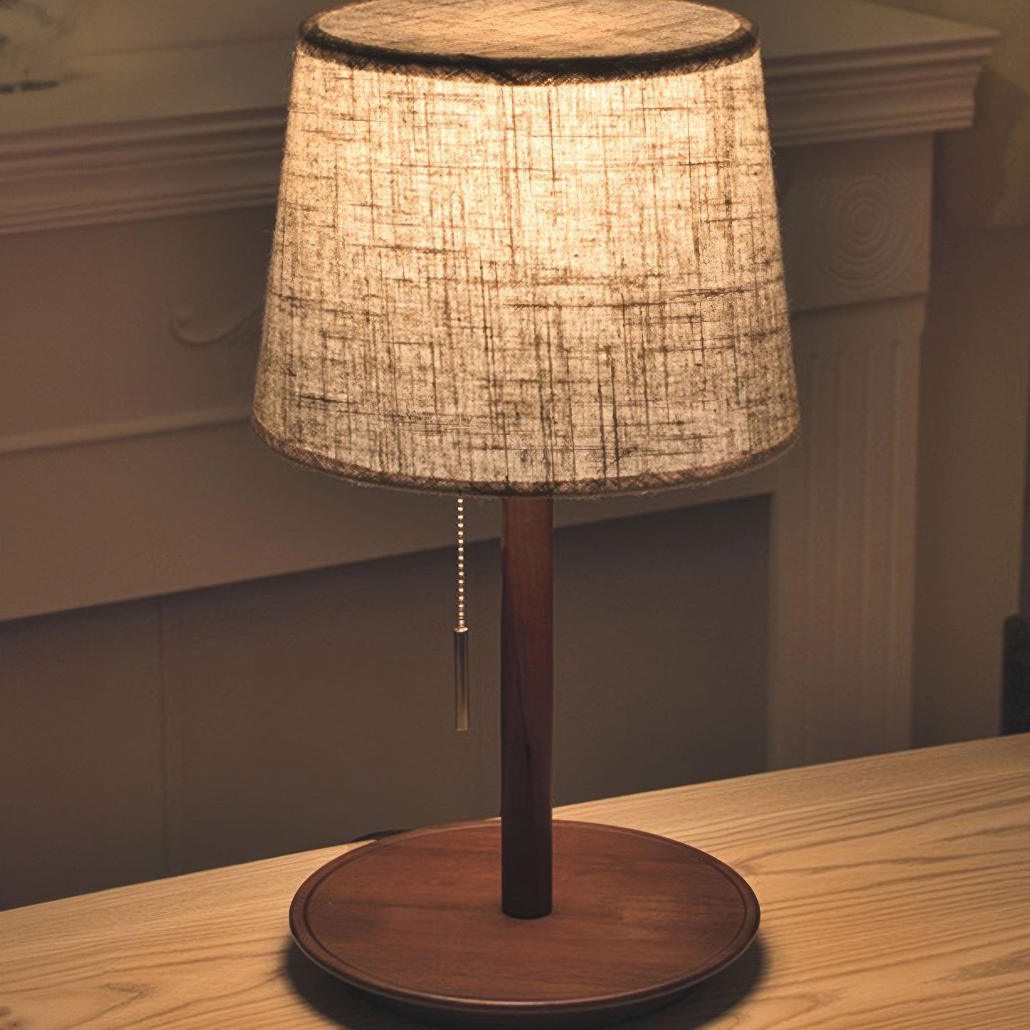 NobleGlow - Walnut & Textile Desk Lamp
