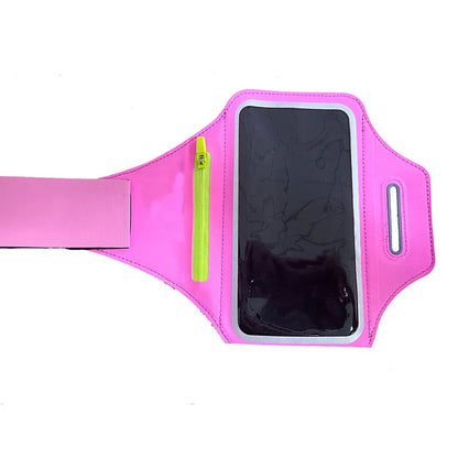 Regulowany uchwyt na telefon do biegania z przegródką na słuchawki – pasuje na ramiona o obwodzie 26-42 cm, kompatybilny z iPhone i Galaxy