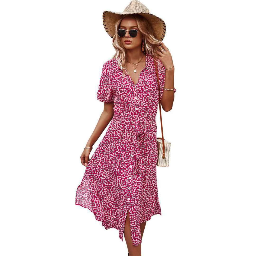 Boho Maxi Dress for Women - Floral Print Summer Dress in Airy Viscose-3