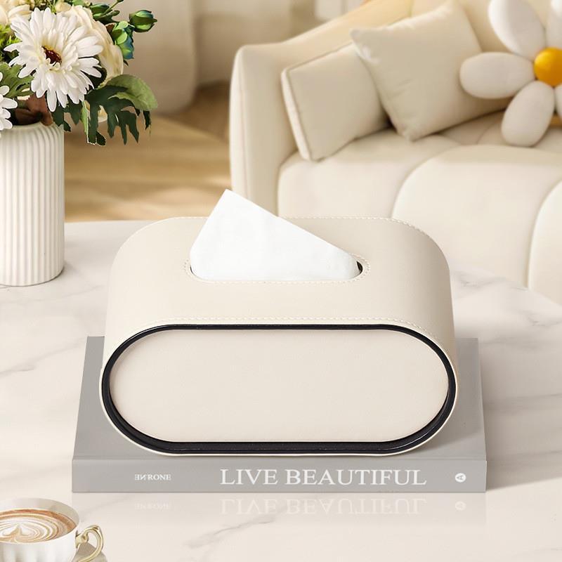 OvalElegance | Stylish Premium Leather Tissue Box for Chic Décor 3