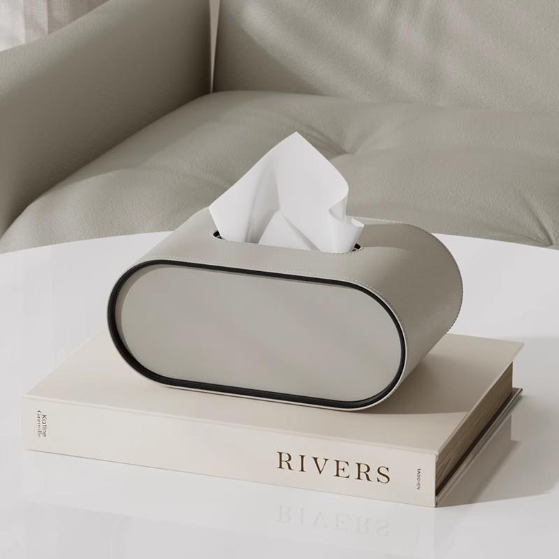 OvalElegance | Stylish Premium Leather Tissue Box for Chic Décor 5