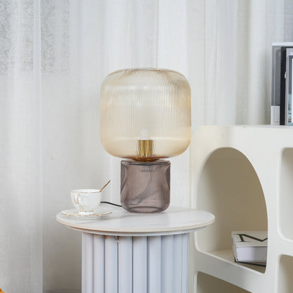 GlimmerOval – Stylish Glass and Metal Table Lamp