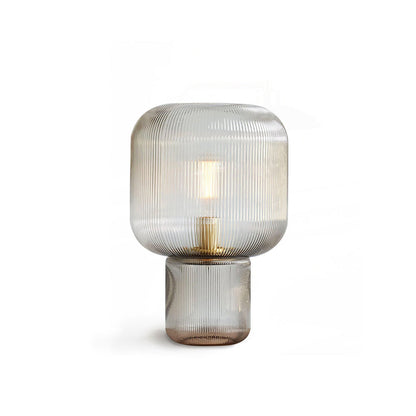GlimmerOval – Stylish Glass and Metal Table Lamp
