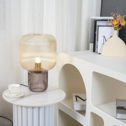 GlimmerOval – Stylish Glass and Metal Table Lamp