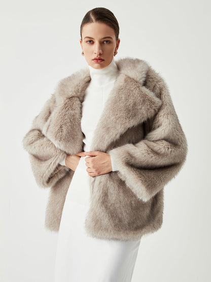 Oversized Collared Faux Fur Coat 2