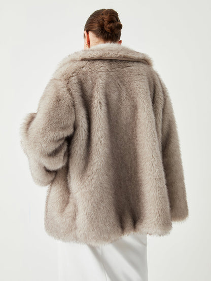Oversized Collared Faux Fur Coat 5