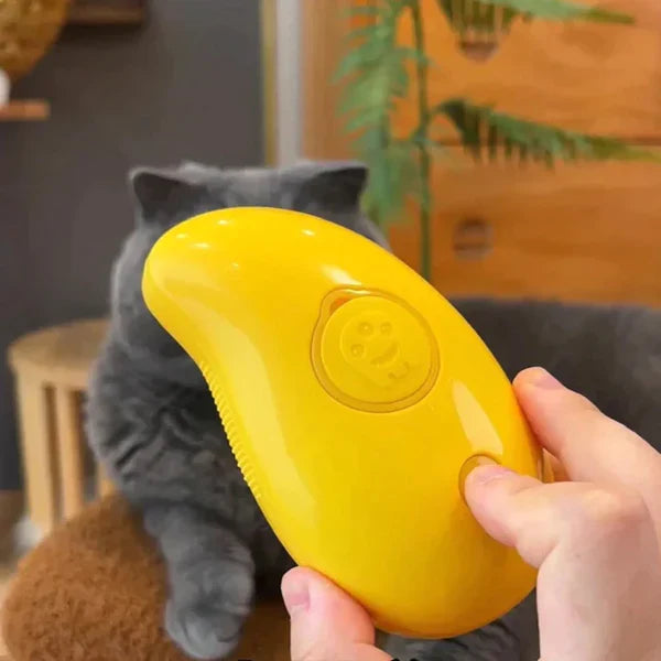 Luxury Cat Grooming Brush with Steam Technology for Relaxing Grooming and Shiny Coat – Soft Brush Hairs, Easy to Clean-5